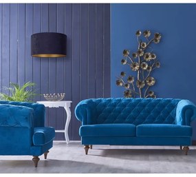 Lustră pe cablu Duolla ROLLER 1xE27/15W/230V d. 40 cm albastru/auriu