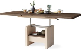 Mazzoni LEXUS Stejar Maro/Bej (Șampanie) - MĂSUȚĂ DE CAFEA EXTENSIBILĂ MODERNĂ