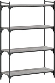 vidaXL Bibliotecă cu 4 niveluri gri sonoma 80x30x120 cm lemn prelucrat