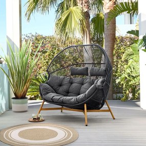 Scaun dublu din răchită Holand