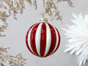 Glob vintage din sticlă pictat manual, D10 cm, „Antique Cherry”