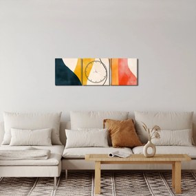 Tablou - Ilustrație colorată minimalistă II. (cu ceas) (90x30 cm)