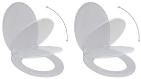 vidaXL Capace WC cu închidere silențioasă, 2 buc., alb, plastic