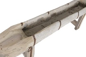 Jardinieră mare de exterior din lemn reciclat și metal, stil rustic, pentru grădină și terasă, „Tahiti”