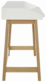 Birou cu blat alb Woodman St. James, alb-natural