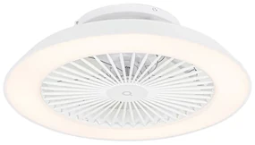 Ventilator inteligent de tavan alb 59,5 cm, inclusiv LED cu dimmer cu telecomandă - Deniz