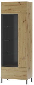 Vitrină Lorren 10 (stejar artisan + negru mat). 1068164