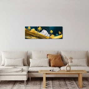 Tablou - Peisaj, cerb (cu ceas) (90x30 cm)