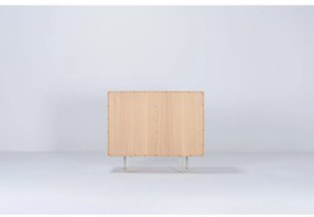 Comodă albă/în culoare naturală joasă din lemn de stejar 118x100 cm Fina – Gazzda