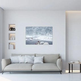 Tablou cu lebăde (90x60 cm)