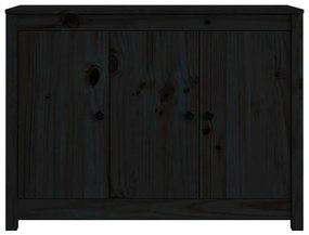Servanta, negru, 100x35x74 cm, lemn masiv de pin Negru, 1