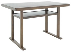 Masa de bar Tenor lemn natural cauciuc - MDF, culoarea nuc 150x90x91.5cm