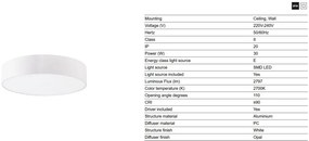 Plafoniera LED design circular ARIS 30W alb