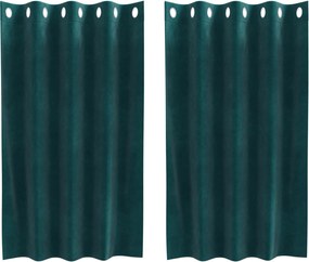 vidaXL Perdele opace 2 pcs Verde închis 140 x 140 cm Catifea