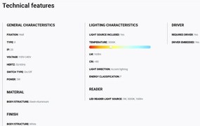 Aplica moderna cu reader LED design minimalist ROB alba