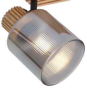 Spot modern din lemn cu sticlă fumurie, rotativ și înclinabil - Gracy