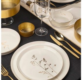 Set de veselă 27 piese alb/auriu/porțelan