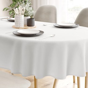 Goldea față de masă loneta - albă - ovală 140 x 280 cm