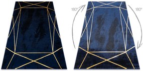 Exclusiv EMERALD covor 1022 glamour, stilat, geometric albastru inchis / aur