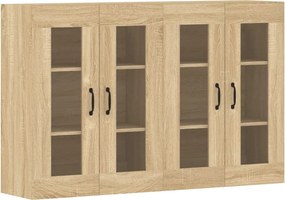 vidaXL Dulapuri montate pe perete 2 buc stejar Sonoma, lemn prelucrat