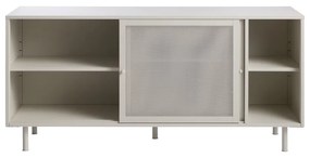 Comodă albă joasă din metal cu ușă glisantă 160x75 cm Veep – Unique Furniture