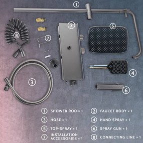 Set coloana dus S23, display digital, afisare temperatura