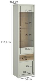 Vitrină Kodro 1 (cașmir + stejar evoke). 1116924