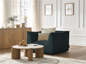 Fotoliu albastru închis cu tapițerie din catifea reiată Giorgia – Bobochic Paris