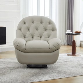 Fotoliu Recliner, suport picioare extensibil, Piele Ecologica, Bej