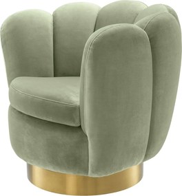 Fotoliu pivotant LUX Mirage, catifea Savona verde 113484 HZ