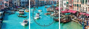 Tablou - Canalul Grande, Veneția, Italia (cu ceas) (90x30 cm)