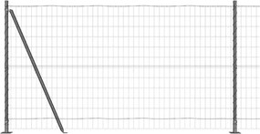 vidaXL Gard cu Stâlp Gri 1,2 x 25 m Oțel și PVC
