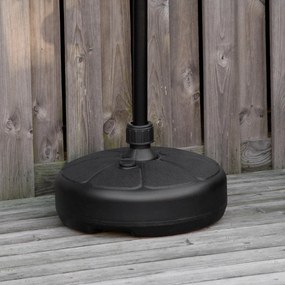 Outsunny Bază pentru Umbrelă Rotundă din Plastic, pentru Stâlpi de Umbrele de Ø32-38 mm, Ø38x21.5 cm, Negru | Aosom Romania