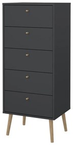 Comodă gri antracit înaltă 50x120 cm Bodo – Tvilum