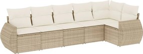 vidaXL Set canapele de grădină cu perne, 6 piese, bej, poliratan