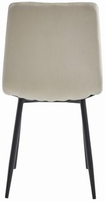 OFERTA Scaun de catifea bej LAVA cu picioare negre II. calitate