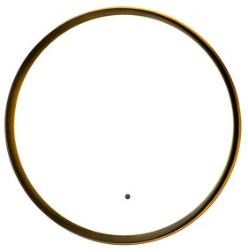 Oglinză modernă de baie neagră cu LED și dimmer tactil - Pim