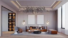 Lustra moderna design deosebit Monede 2 crom