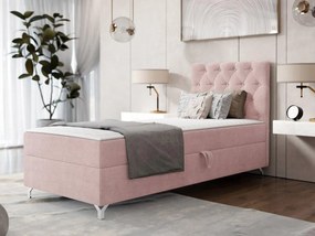 Pat de o persoană 80 cm Jenaks 1 (Roz) (cu somieră și saltea) (cu sp. depozitare) (S). Promo -17%. 1103575