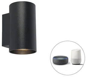 Aplica de perete cu design inteligent neagră, inclusiv 2 GU10 WiFi - Sandy