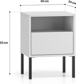 Noptieră cu sertar Harmona 40 cm - cașmir