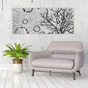 Tablou abstract cu pomi (120x50 cm)