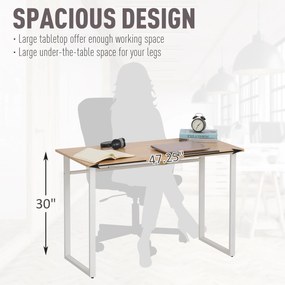 HOMCOM Birou masa de lucru cu blat reglabil pe colt alb 120 x 60 x 76cm