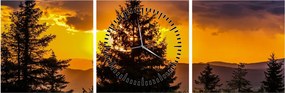 Tablou - coniferi (cu ceas) (90x30 cm)
