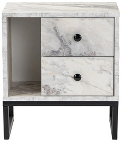 Măsuță de noptieră Glimmer Fressia Marble Black