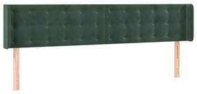 3119271 vidaXL Tăblie de pat cu aripioare verde închis 203x16x78/88 cm catifea