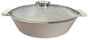 Cratita marmorata cu capac 40 CM RL-MR40ML Royalty Line - crem