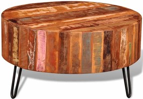 vidaXL Măsuță de cafea, lemn masiv reciclat, rotund