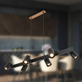 Briloner 4059065 - Lustră pe cablu ERA 6xGU10/10W/230V negru