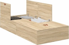 vidaXL Cadru de pat cu depozitare Stejar Sonoma 80 x 200 cm